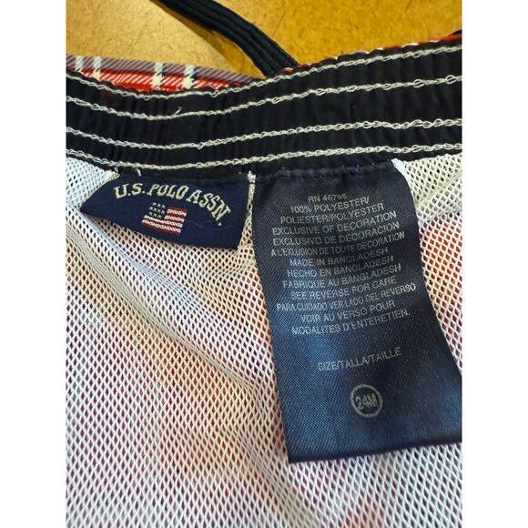 US Polo ASSN. Red Plaid Swim Trunks, boys 24 months - Picture 10 of 10